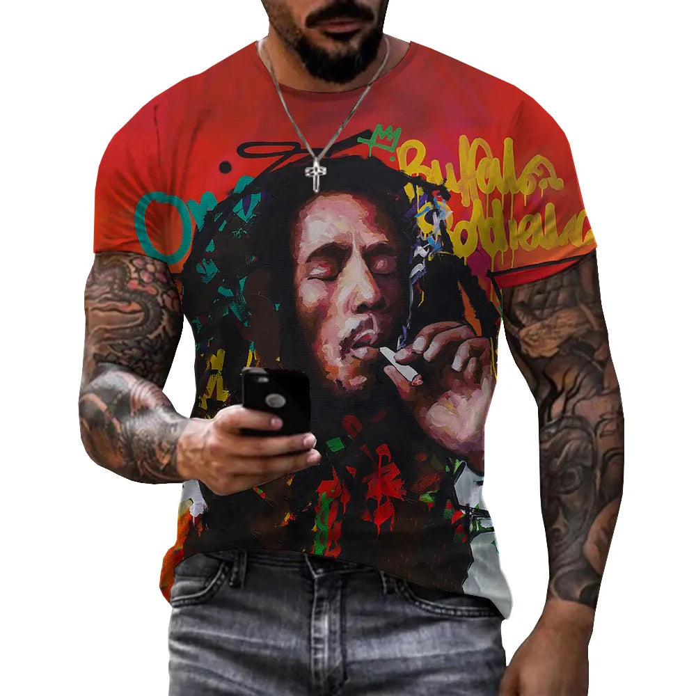 Herren Fashion Vintage 3D T-Shirt Rundhals Unisex Sommer Streetwear