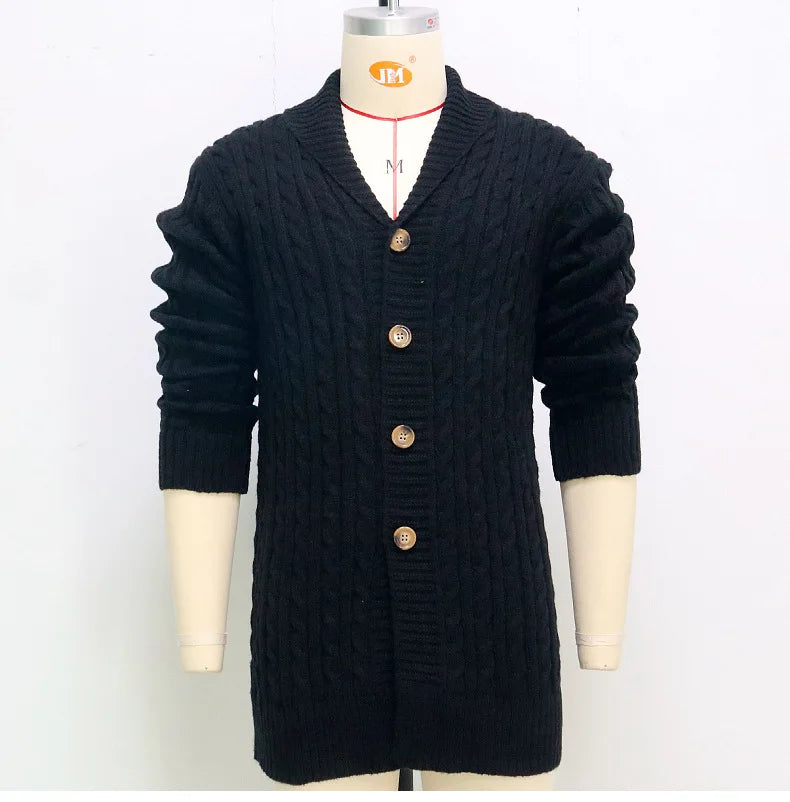 Herren Herbst Jacke Übergangsjacke Sweatjacke Sweater Strickjacke mit Zopfmuster