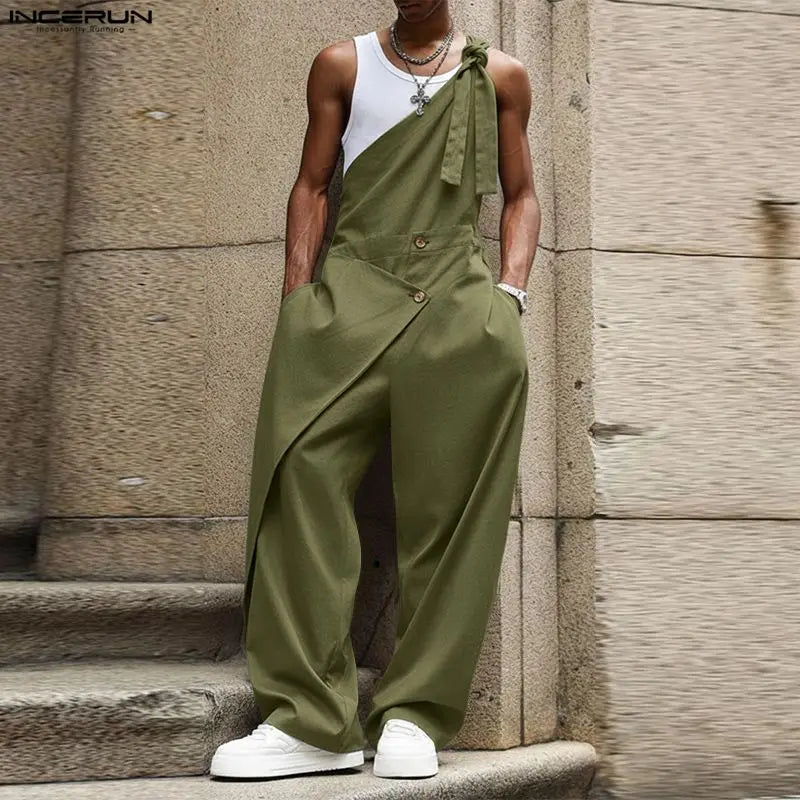 Männer Latzhose Hose Harems Pumphosen Pluderhosen Jogger Overalls Streetwear