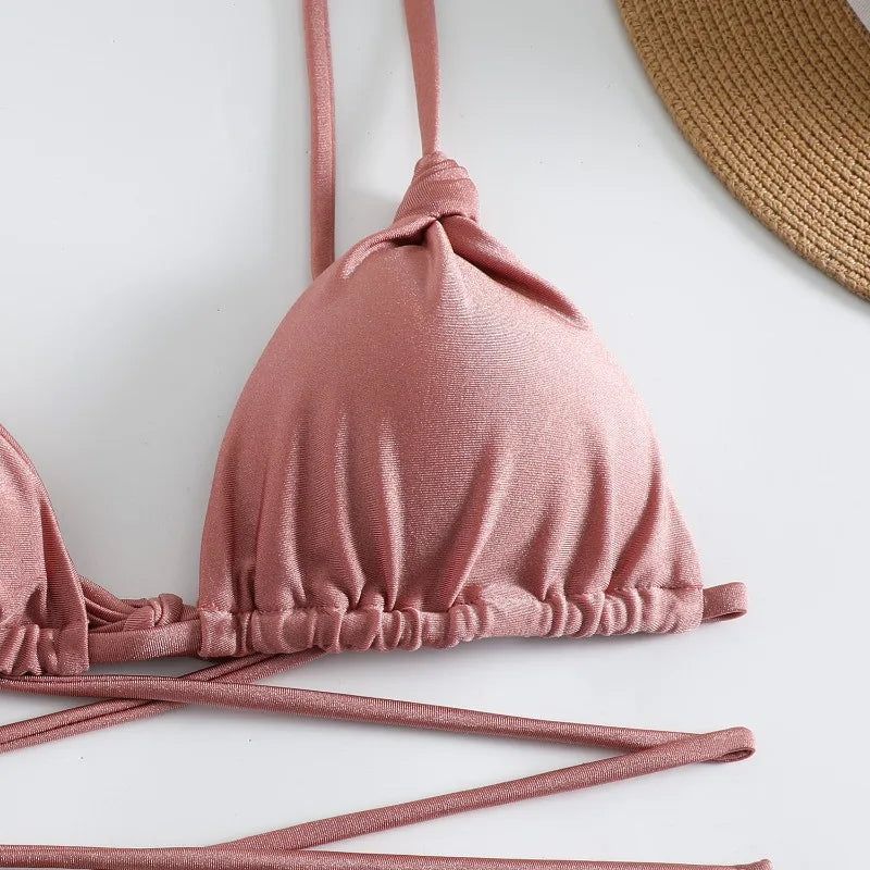 Damen Micro Bikini BH Set Gepolstert Brasilianischer Badeanzug Bademode Strand