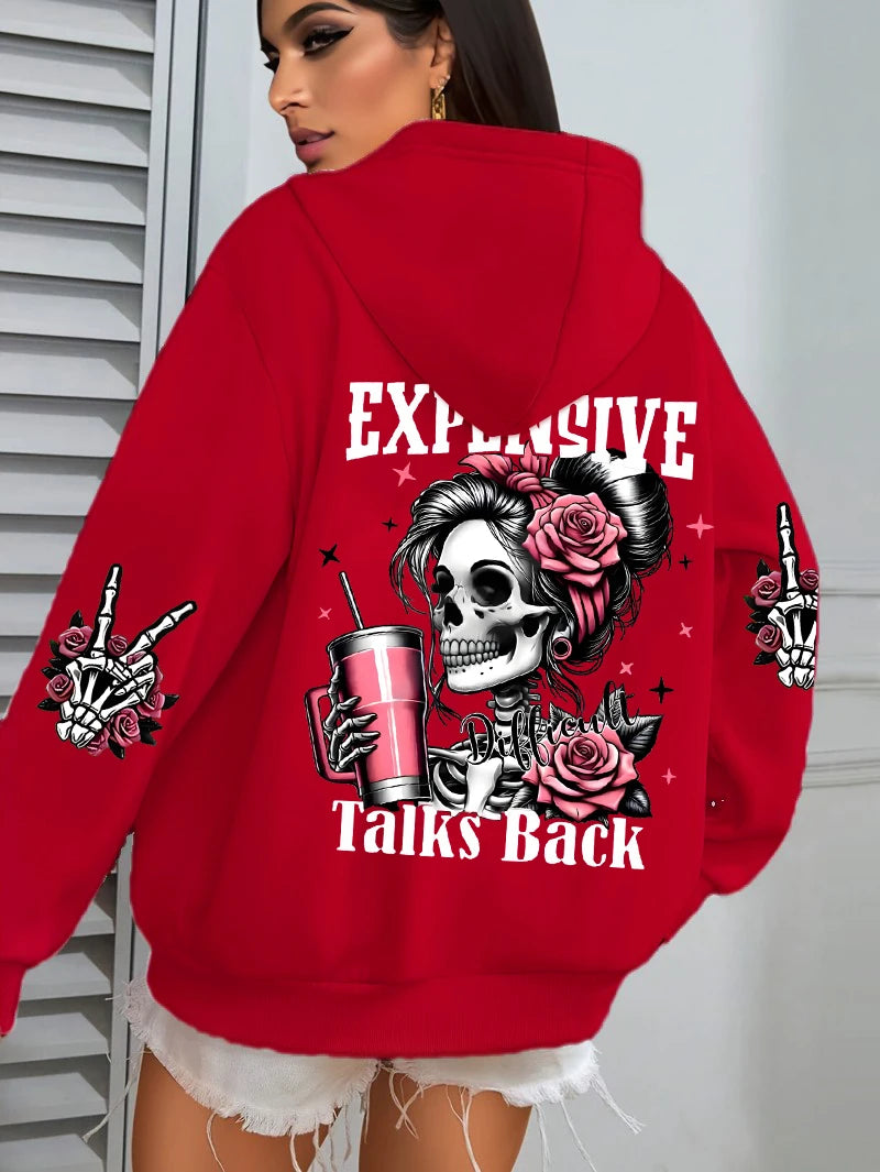 Punk Kapuzenpullover Sweatshirt Fleece Hoodie Pulli Damen Kapuzenpulli Shirt