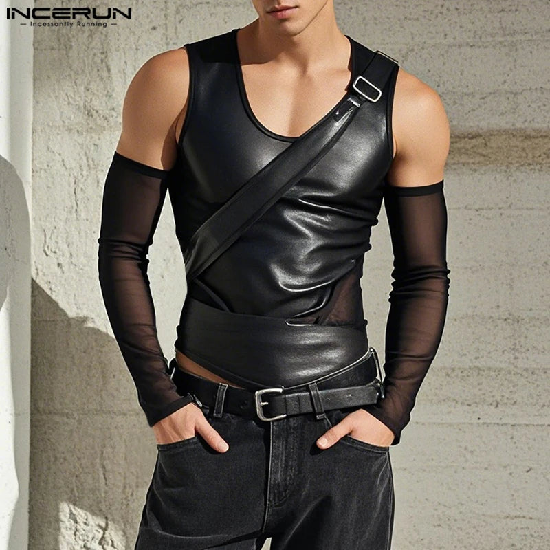 Fetisch Fashion Männer Oberteil Sexy Shirt Herren Body Hemd Transparent Clubwear