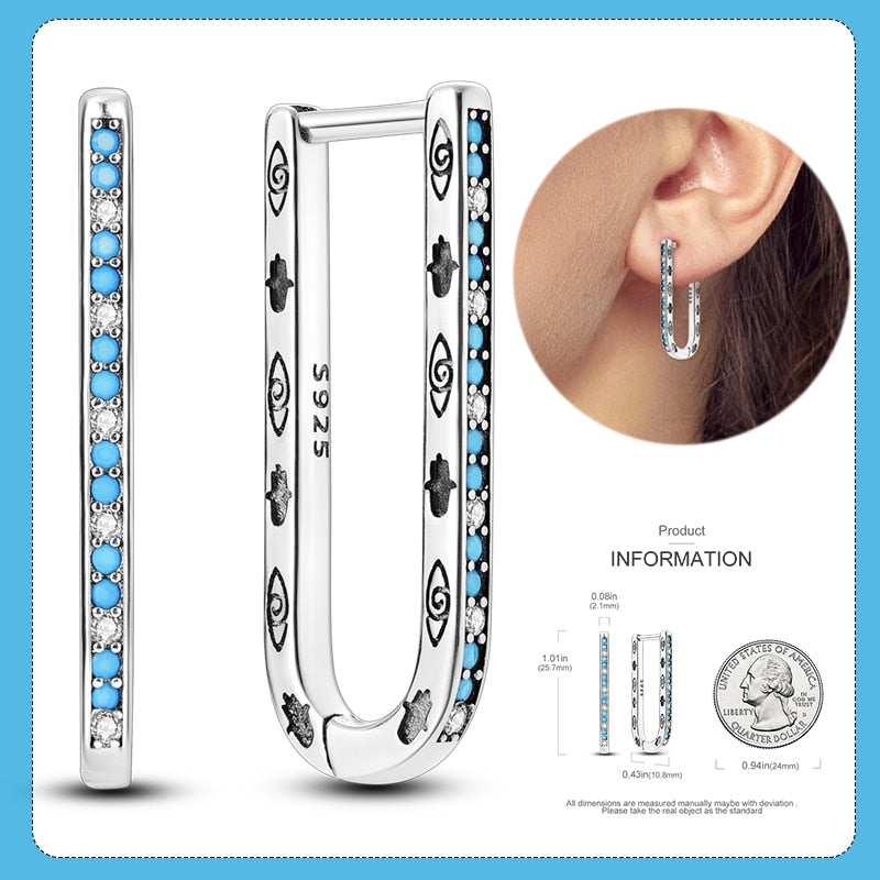 1 Paar Creolen aus 925 sterling Silber Ohrringe Ohrschmuck Zirkonia Ohrstecker