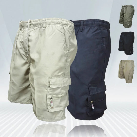Herren knielange Shorts Bermuda Cargo Pants Vintage Casual Capri Kurze Hose