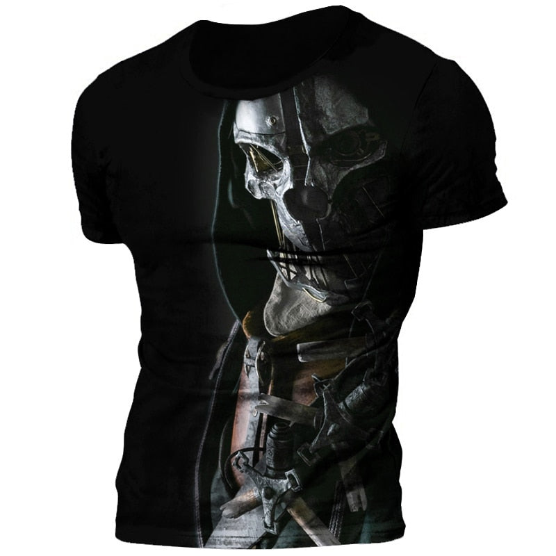 Herren Horror Skulls 3D T-Shirt Rundhals Unisex Sommer Streetwear