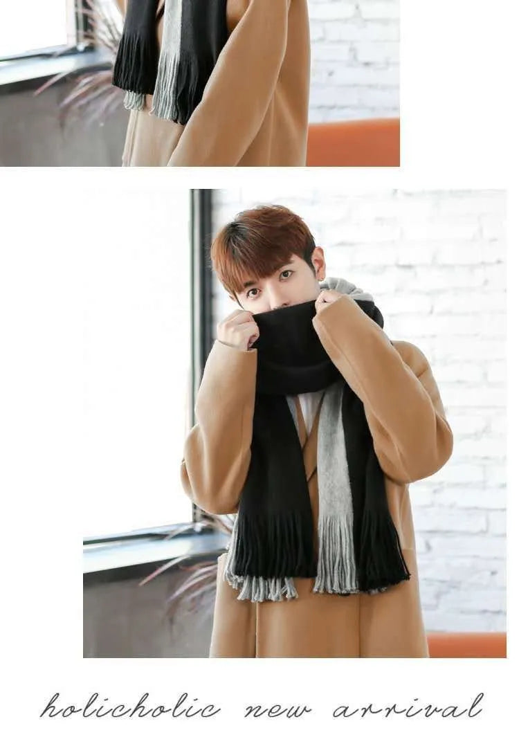 Herren Schal Winterschal Stola Schlauchschal Halstuch Wollschal Strickschal Loop