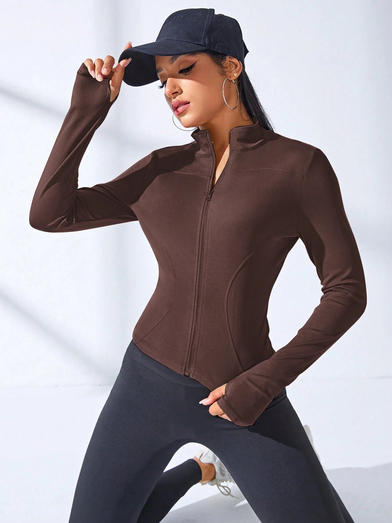 Felpa Donna Giacca Sportiva Con Zip Tuta Maniche Lunghe Cappuccio Maglia Shirt