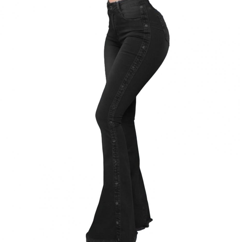 Damen Jeans Hose Bootcut Hüftjeans Schlaghose Flared Weites Bein Denim Stretch