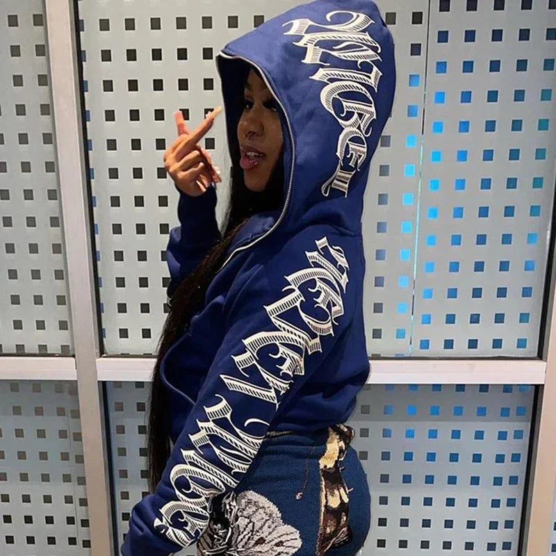 Gothic Kapuzenpullover Sweatshirt Fleece Hoodie Pulli Damen Kapuzenpulli Shirt