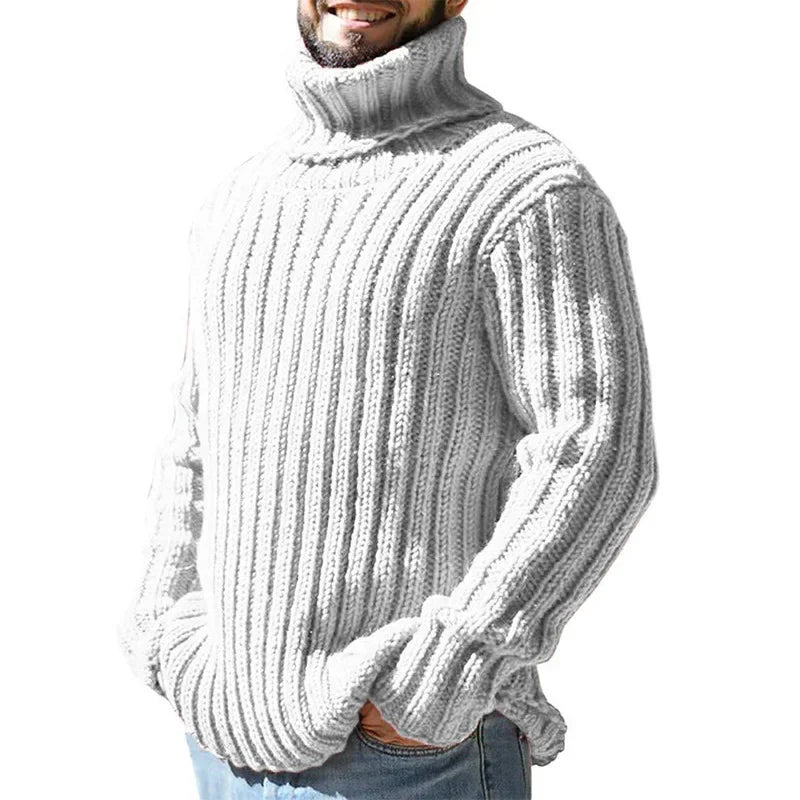 Herren Rollkragen Pullover Sweatshirt Pulli Zipper Sweater Shirt Langarmshirt