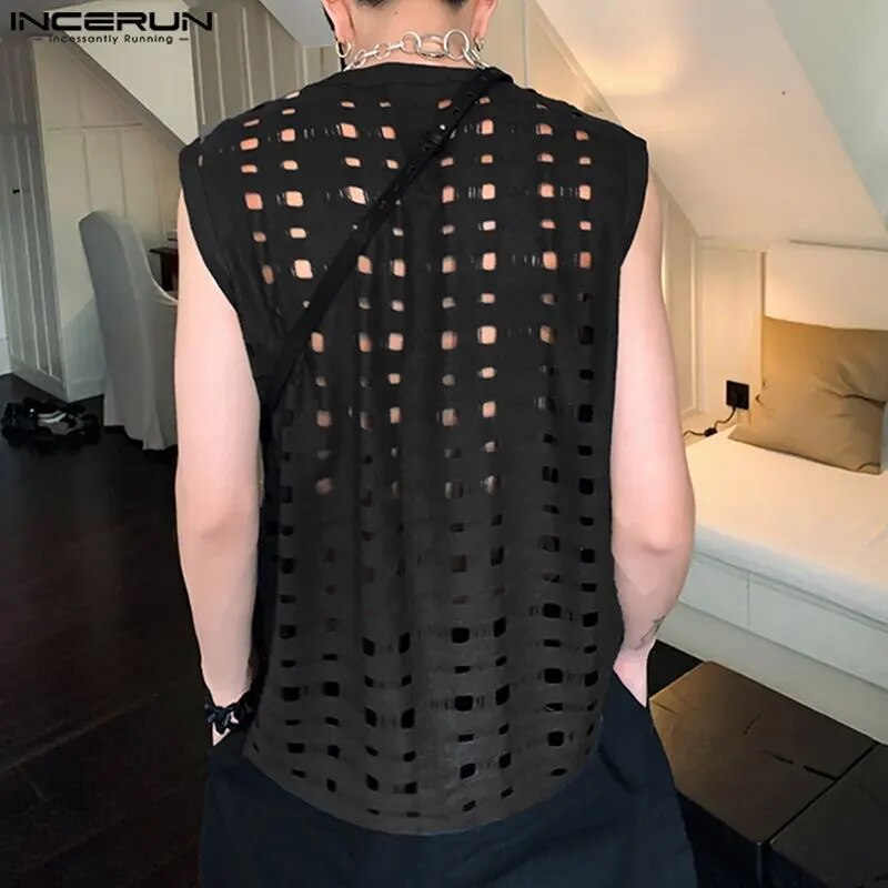 Fetisch Tank Tops Männer Sexy Bodysuits Herren Body Shirts Hemd Transparent Club
