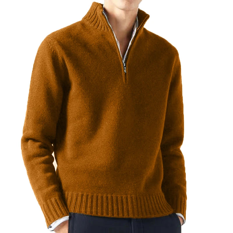 Herren Pullover Sweatshirt Troyer Pulli Sweater Stehkragen Zipper Langarmpulli