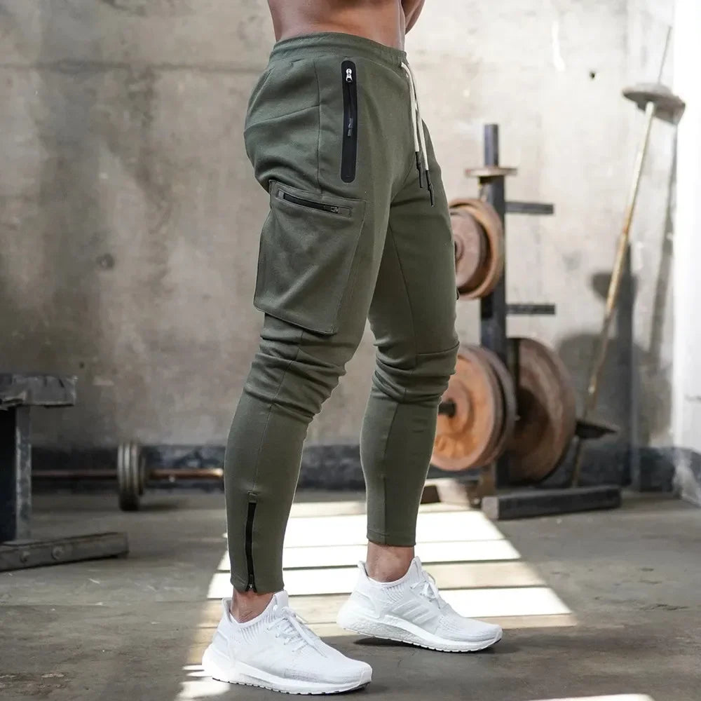 Herren Sporthose Jogger Jogginghose Sweatpants Trainingshose Cargo Hose mit Zip