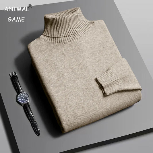 Herren Rollkragen Pullover Sweatshirt Leichter Pulli Sweater Shirt Langarmshirt