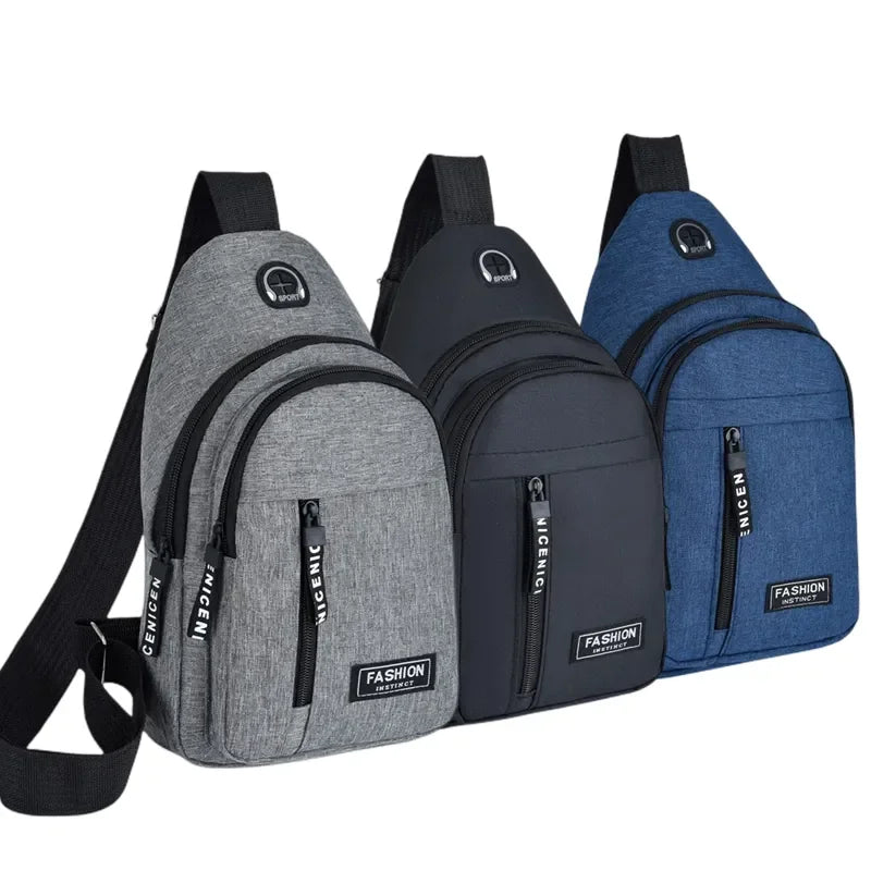 Zaino Monospalla Borsa Da Petto Marsupio Per Uomo Borsello Moto con Porta USB