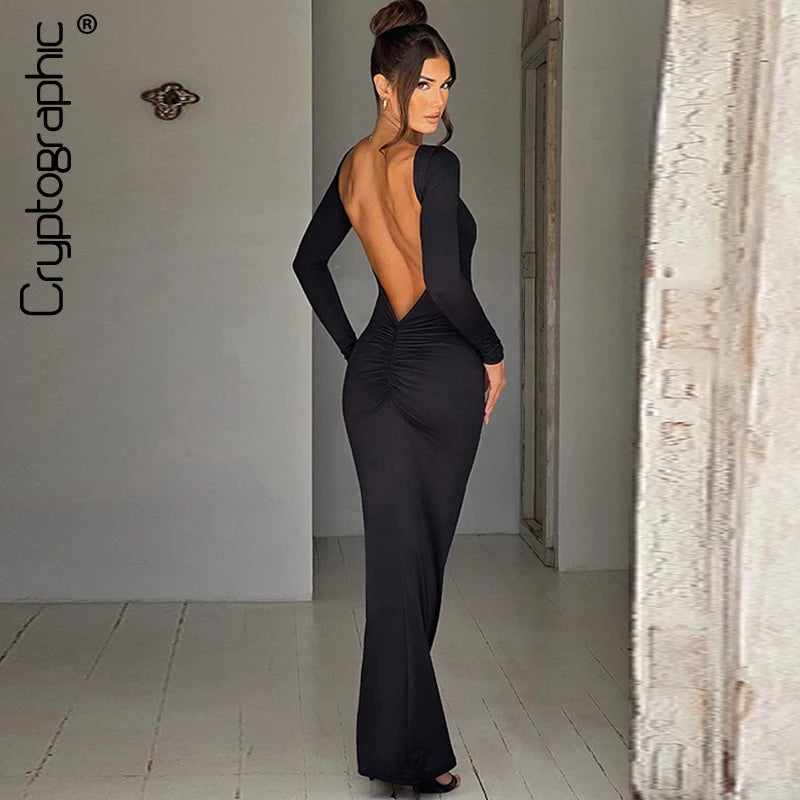 Frauen Kleid rückenfreies Partykleid Langes Trägerkleid Abendkleid Cocktailkleid