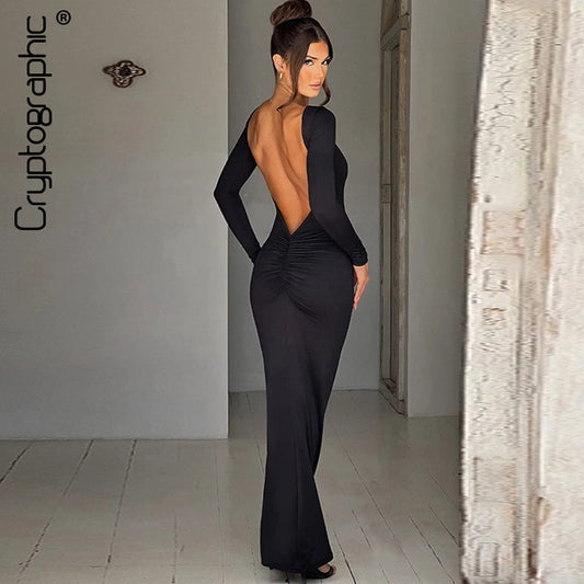 Frauen Kleid rückenfreies Partykleid Langes Trägerkleid Abendkleid Cocktailkleid