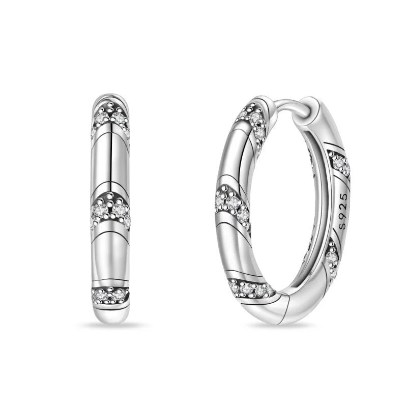 Creole Argento 925 Sterling Zirconi | Orecchini Eleganti Ipoallergenici Regalo