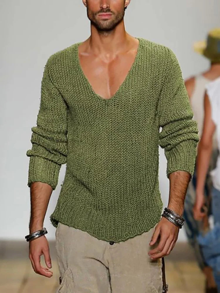 Herren Pullover Sweatshirt Leichter Pulli Sweater Langarm Shirt Strickpullover