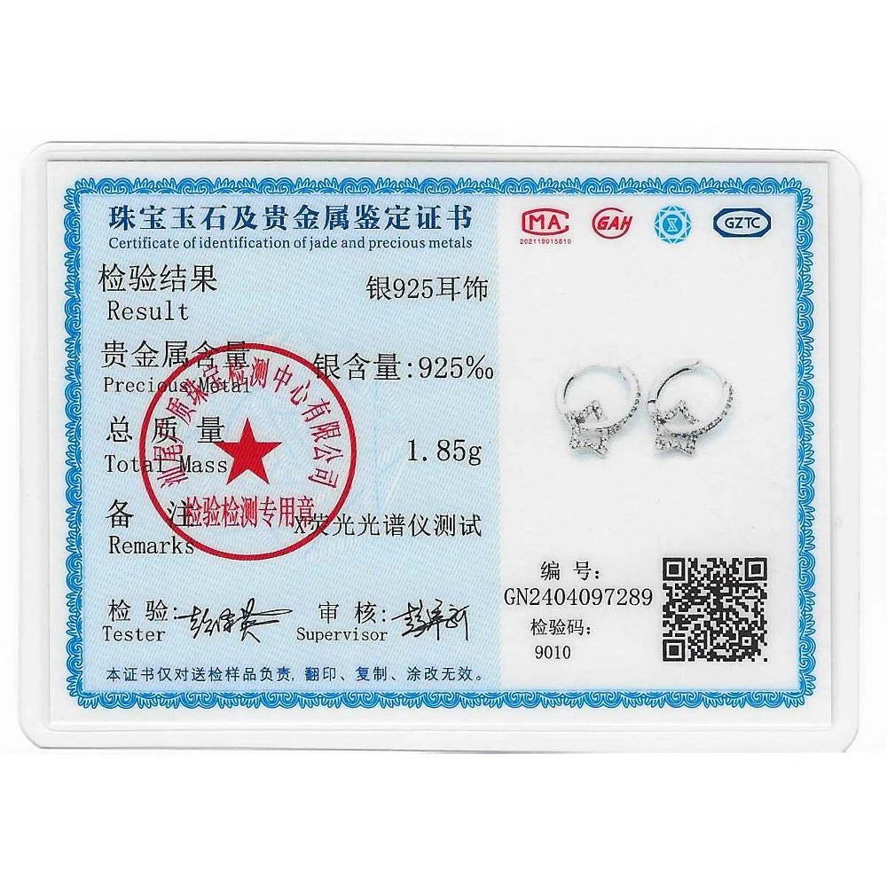 Creole Argento 925 Sterling Zirconi | Orecchini Eleganti Ipoallergenici Regalo