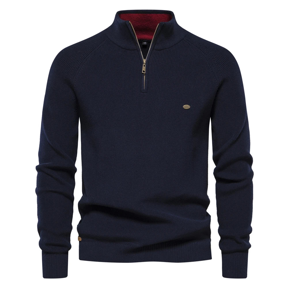 Herren Pullover Sweatshirt Troyer Pulli Sweater Stehkragen Zipper Langarmpulli