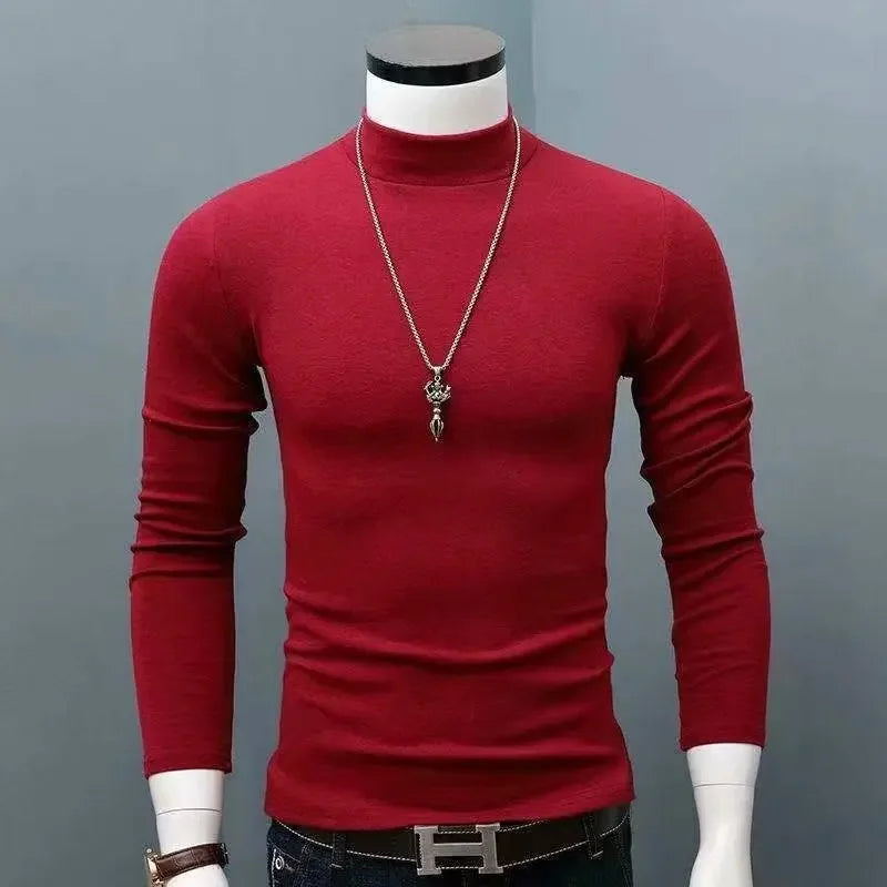 Herren Rollkragen Pullover Sweatshirt Leichter Pulli Sweater Shirt Langarmshirt