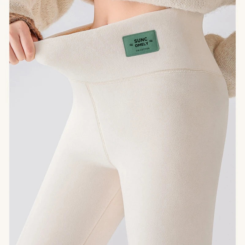 Frauen Hose Winter Leggins Warm Thermohose Innenfleece Blickdichte Strumpfhose