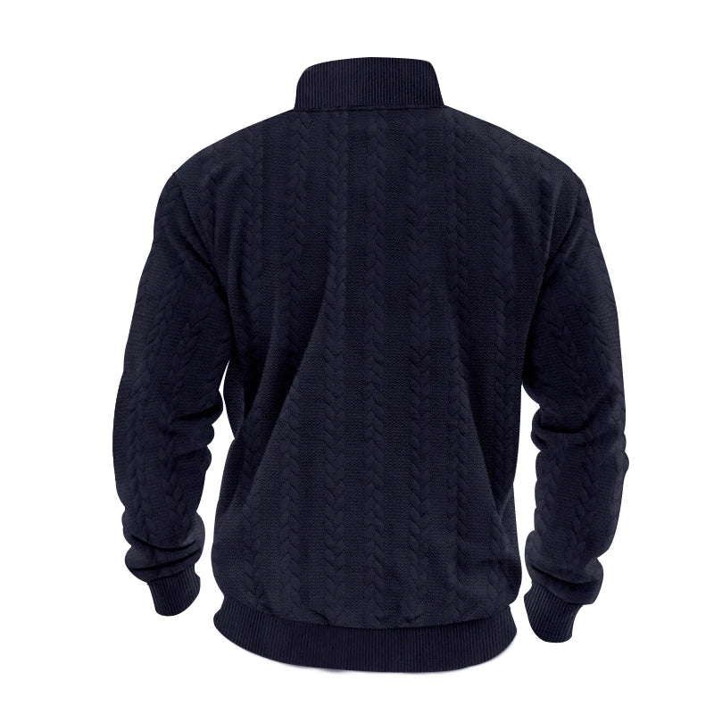 Herren Pullover Sweatshirt Troyer Pulli Sweater Stehkragen Zipper Langarmpulli