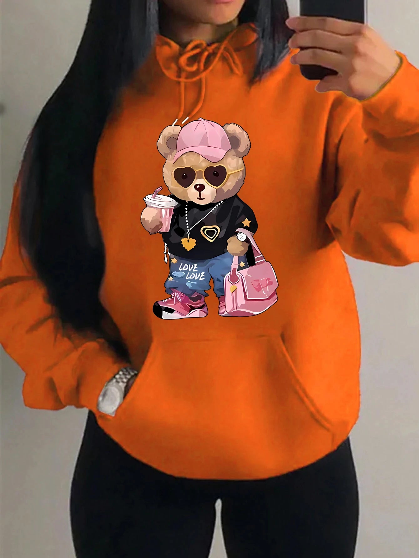 Teddybär Kapuzenpullover Sweatshirt Fleece Hoodie Pulli Damen Kapuzenpulli Shirt