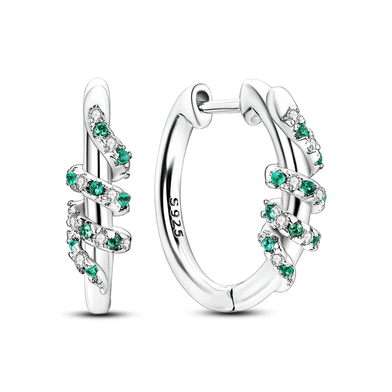 Orecchini a Cerchio in Argento 925 Sterling con Zirconi | Creole Brillantini