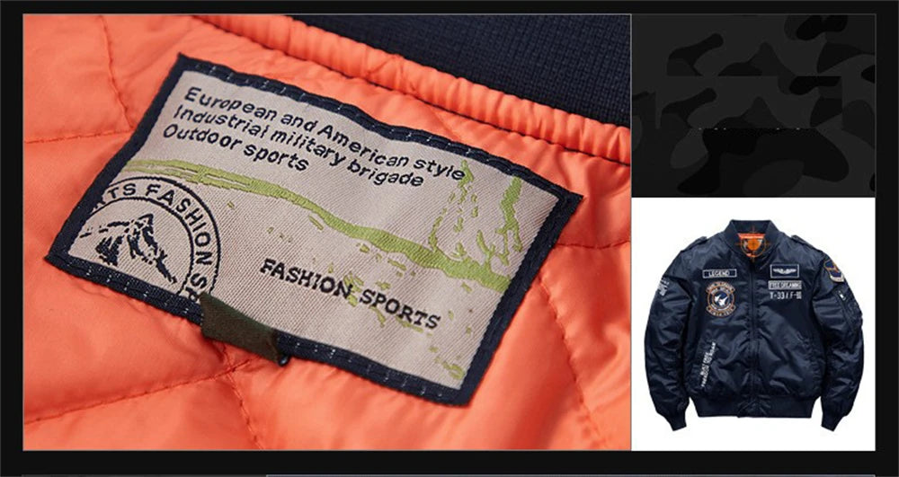 MA-1 Bomber Jacke Fliegerjacke Baseball Pilotenjacke Baseballjacke Air Force