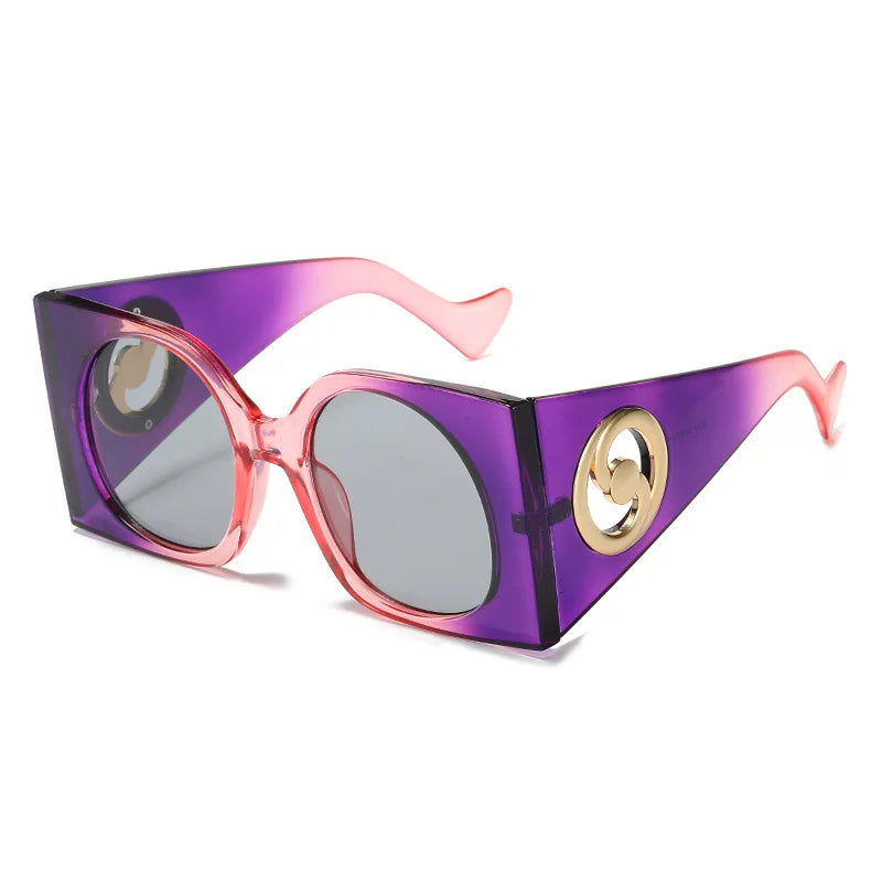 Designer Luxus Brille Sonnenbrille Damen Quadratische Übergröße Gläser Vintage