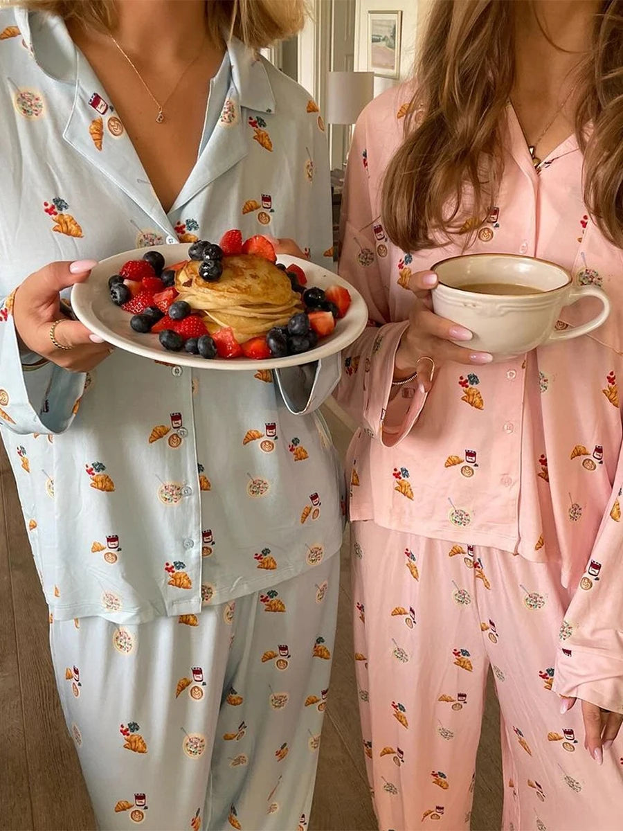 Pigiami da donna | L'intimo per la notte Camicia Completo da Casa in due pezzi