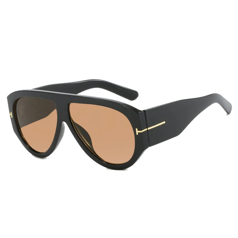 Damen Designer Sonnenbrille Luxus Brille Runde Übergröße Gläser Vintage
