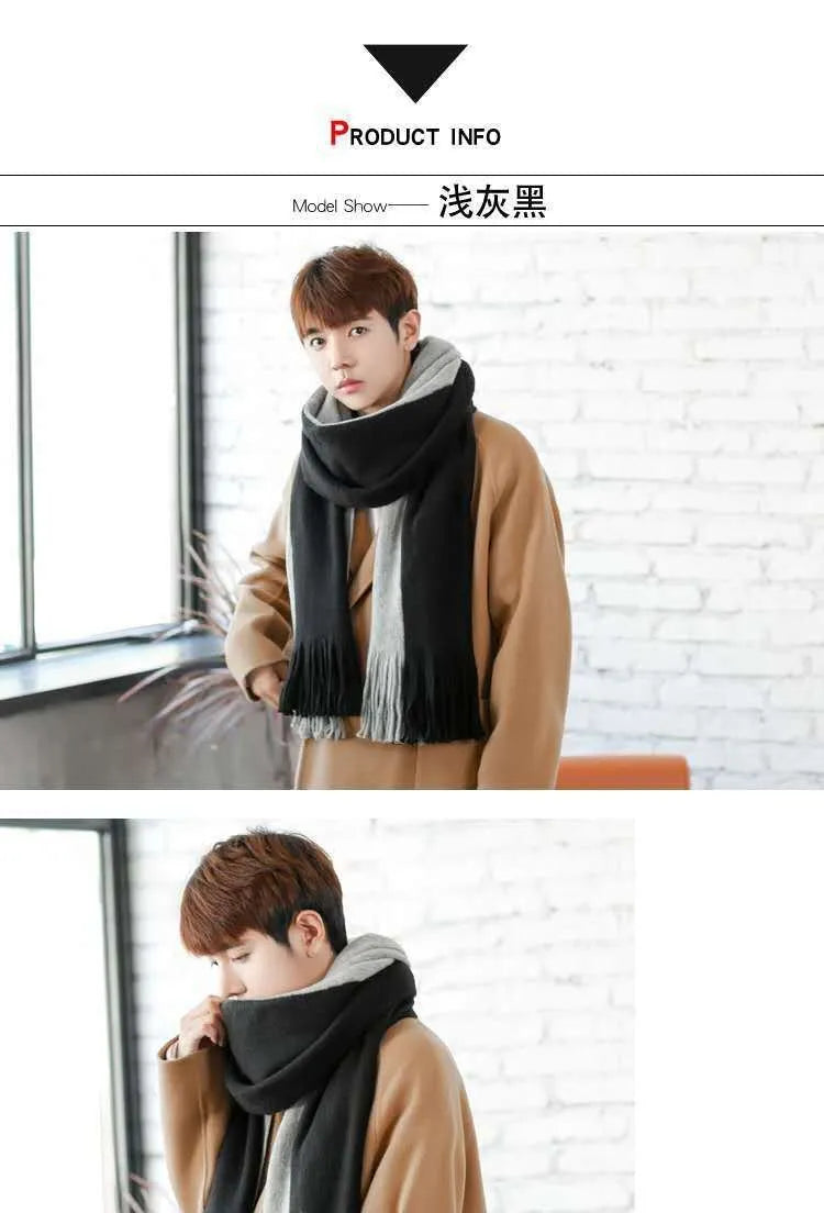 Herren Schal Winterschal Stola Schlauchschal Halstuch Wollschal Strickschal Loop