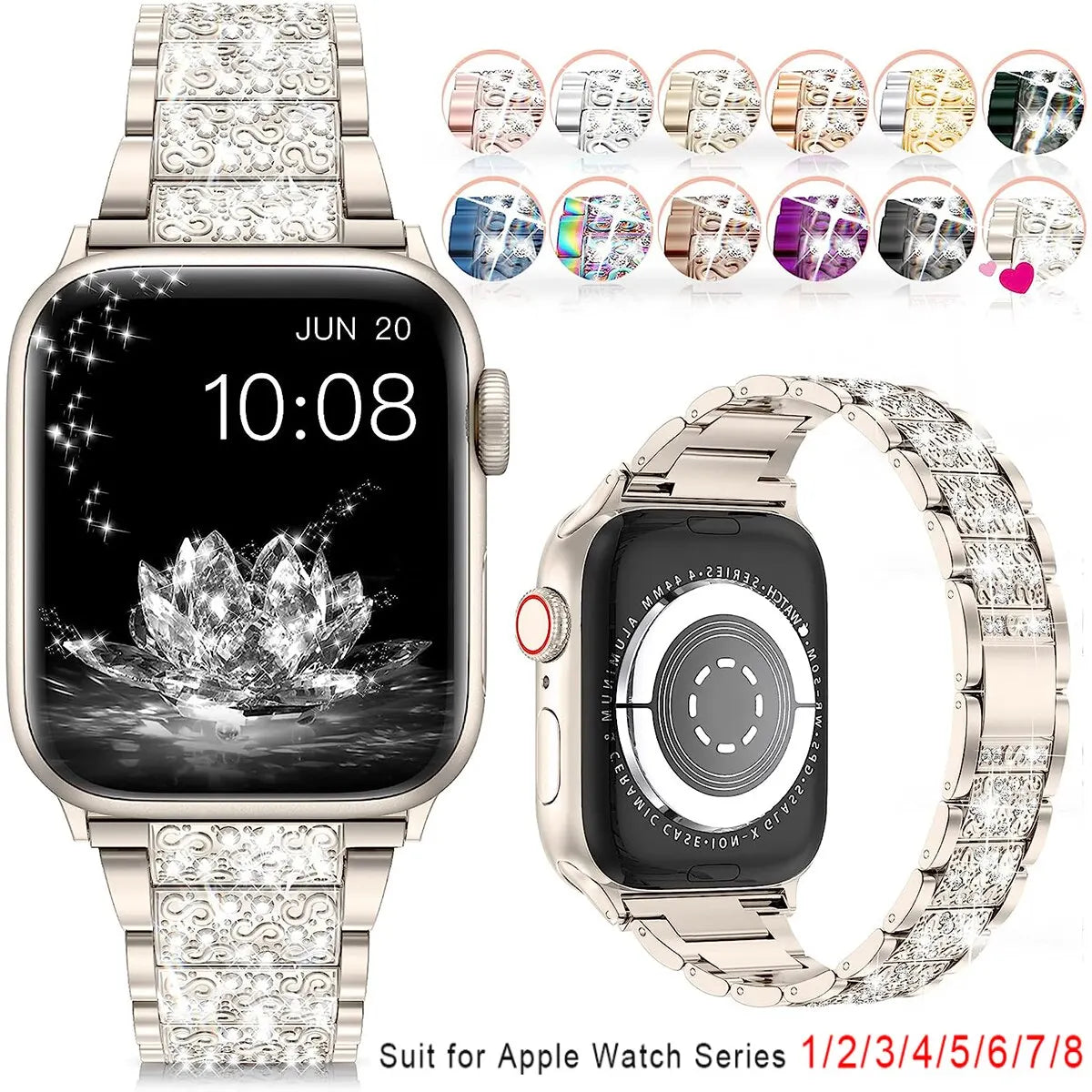 Edelstahlarmband Apple Watch Series 9 8 7 6 5 4 3 SE Ultra Sport Armband iWatch