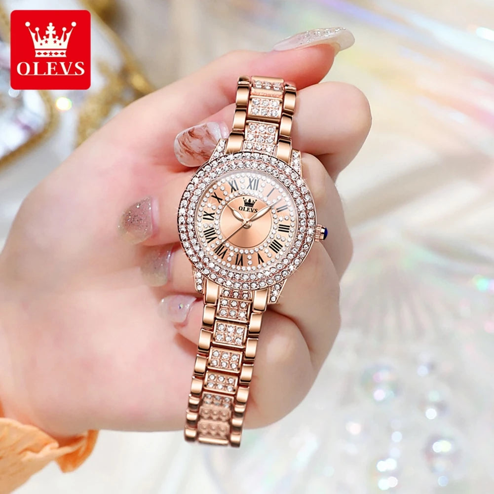 Damen Armbanduhr Fashion Luxus Quartz Armband Uhr Chronograph Business Schmuck