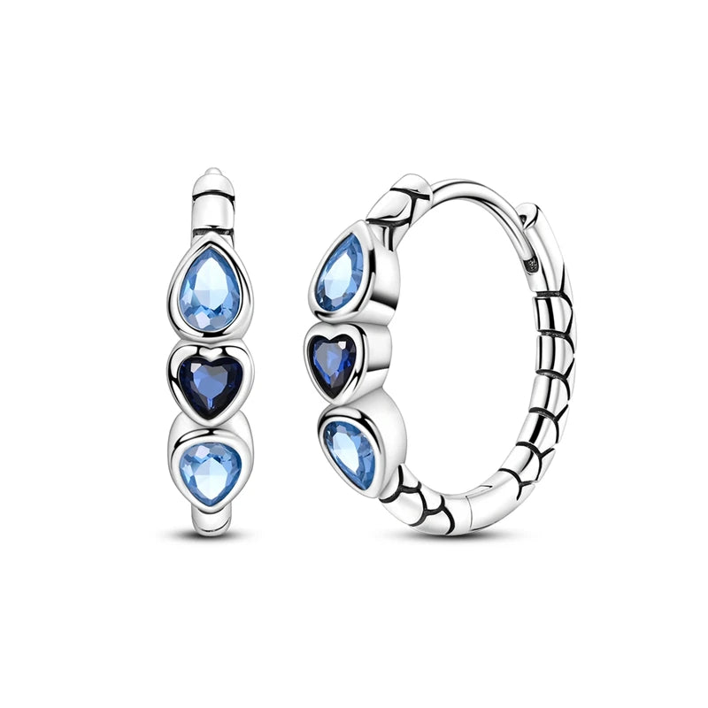 Funkelnde 925er Silber Creolen m. Zirkonia | Luxus-Qualität | Trend Ohrringe