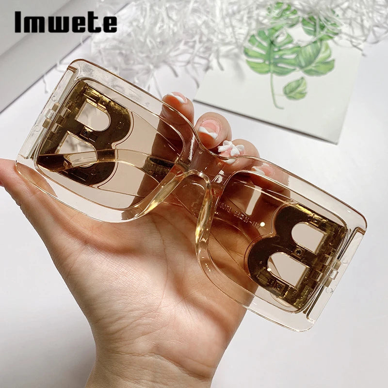 Designer Luxus Brille Sonnenbrille Damen Quadratische Übergröße Gläser Vintage