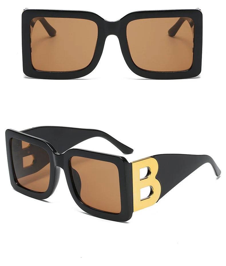 Designer Luxus Brille Sonnenbrille Damen Quadratische Übergröße Gläser Vintage