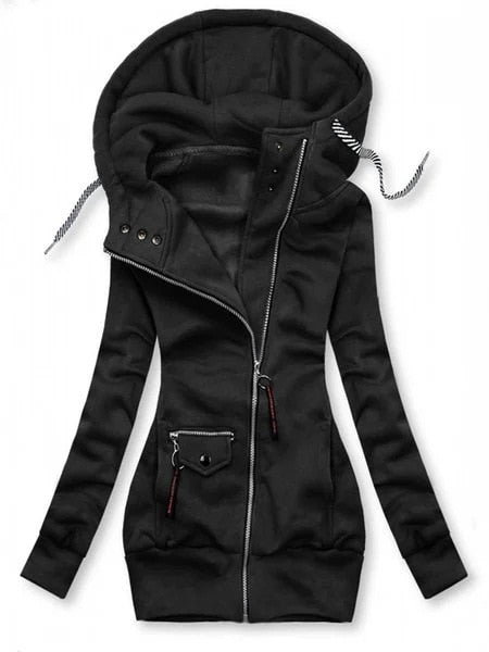 Kapuzenpullover Sweatshirt Pulloverkleid Hoodie Pulli Tunika Damen Sportkleid
Zipper