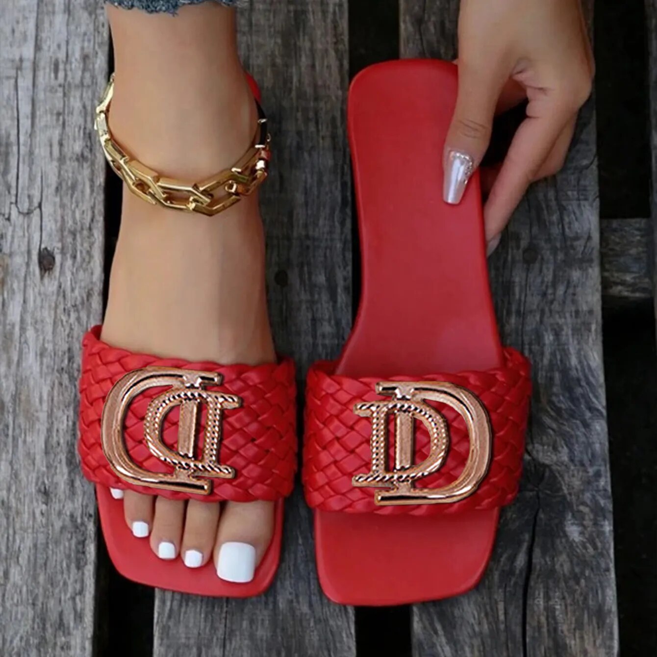 Damen Sandalen Latschen Frauen Hausschuhe Slider Flip Flops Sandaletten