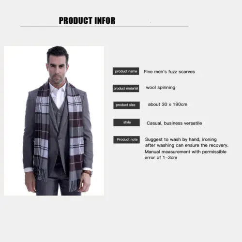 Herren Schal Winterschal Stola Schlauchschal Halstuch Wollschal Strickschal Loop