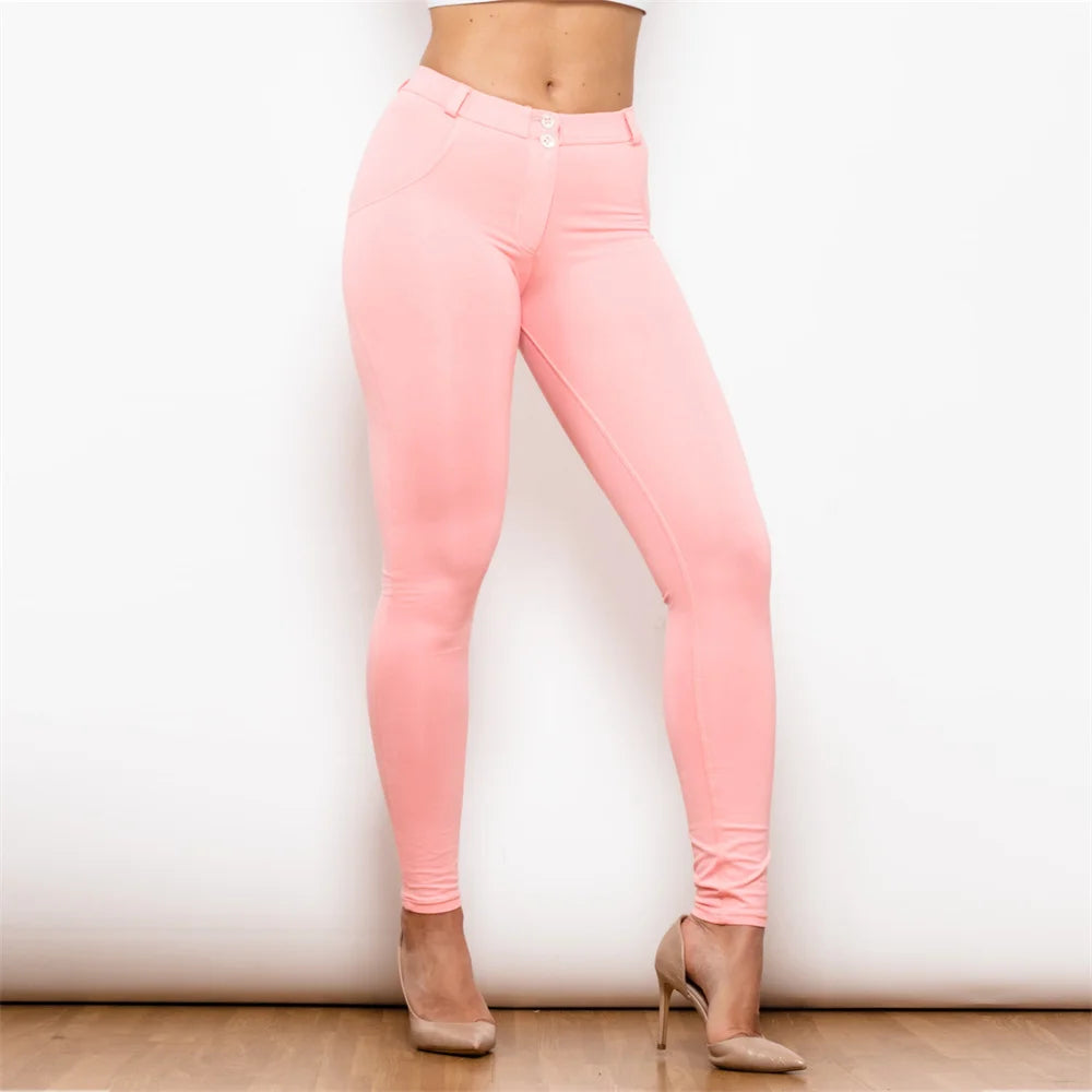 Damen Leggins Denim Look Leggings Sexy Push Up Jeans Hose Jeanshose Stretchhose