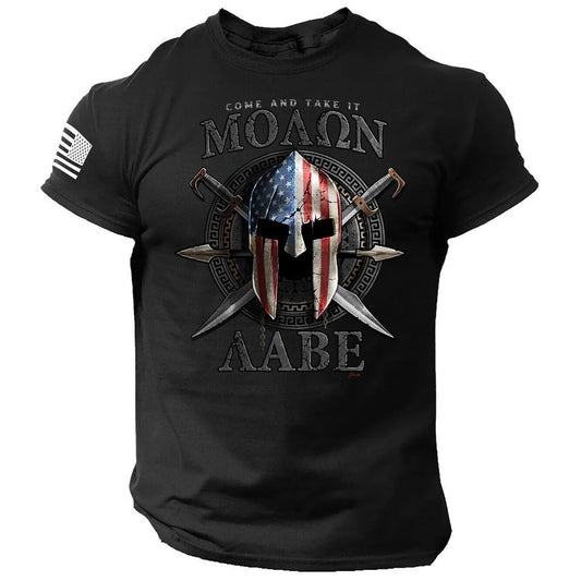 Herren Fashion Vintage 3D T-Shirt Rundhals Unisex Sommer Sparta Streetwear