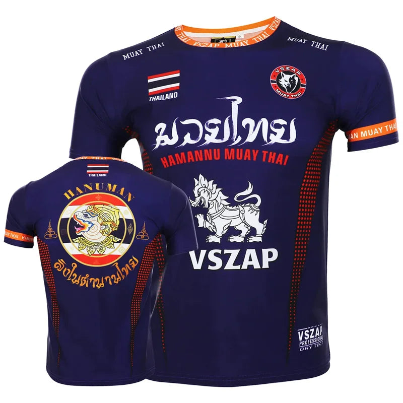 Herren Fashion Muay Thai 3D T-Shirt Rundhals Unisex Sommer Streetwear