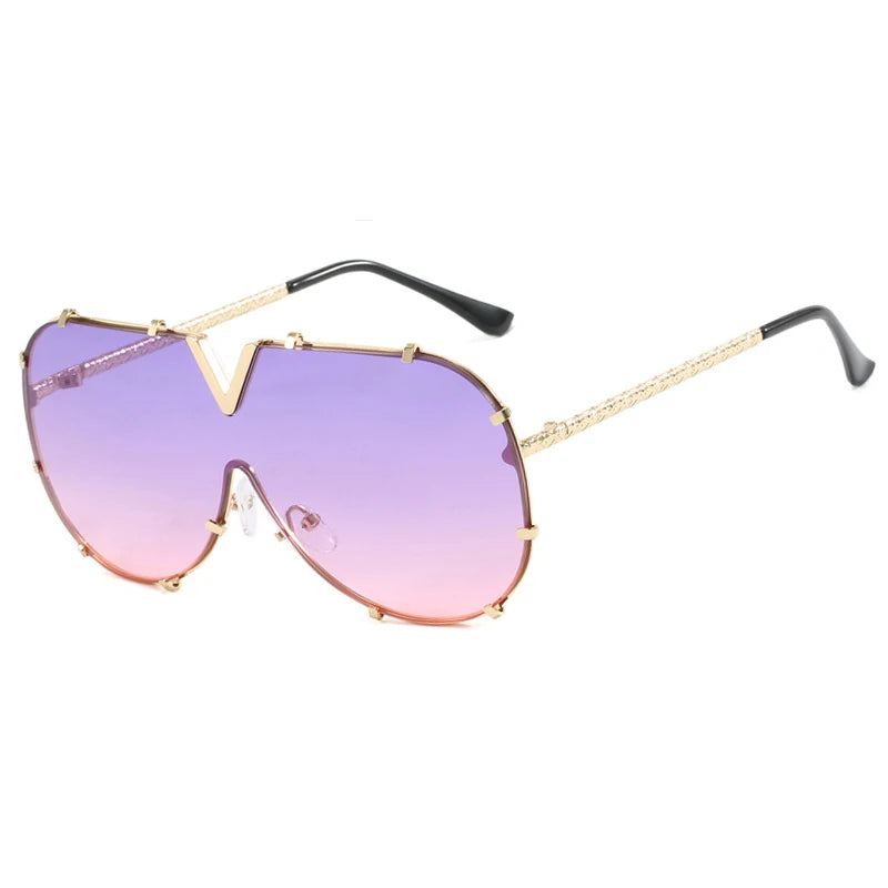 Damen Sonnenbrille Designer Luxus Brille Quadratische Übergröße Gläser Vintage