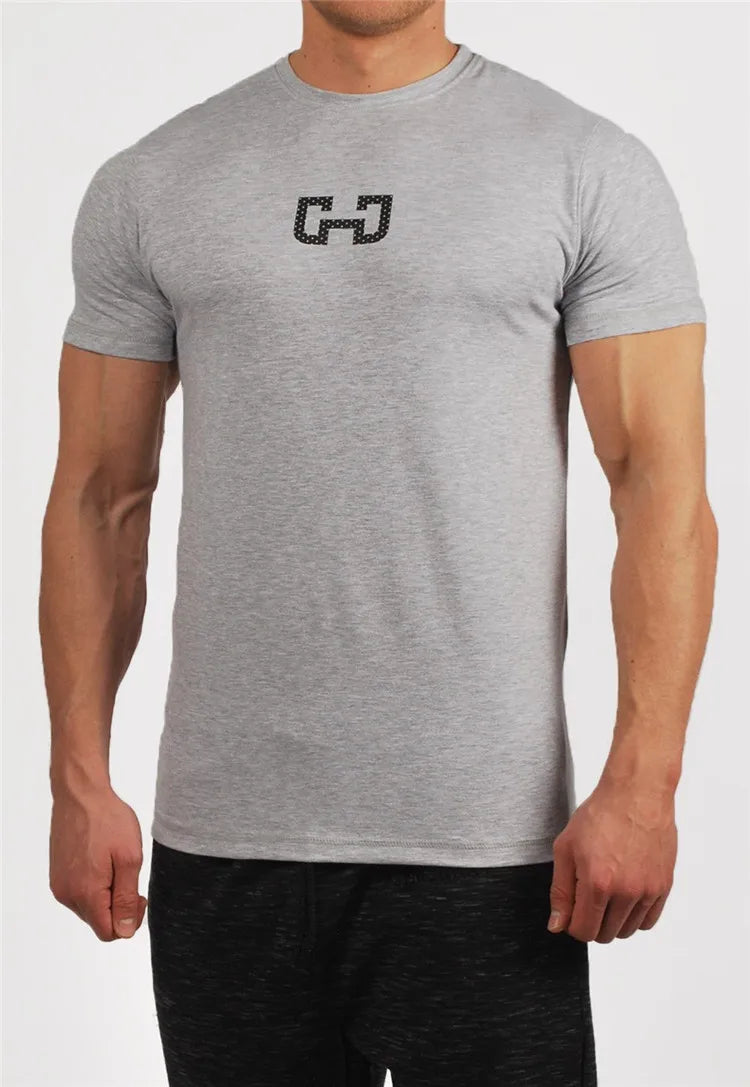 Männer Mode T Shirt Männer Tops Sommer Fitness Bodybuilding Kleidung Muscle Männlichen Shirts Baumwolle Slim Fit Tees