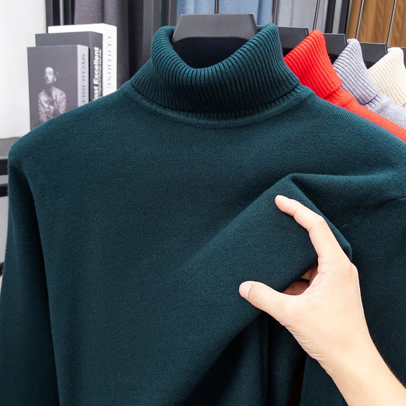 Herren Rollkragen Pullover Sweatshirt Leichter Pulli Sweater Shirt Langarmshirt