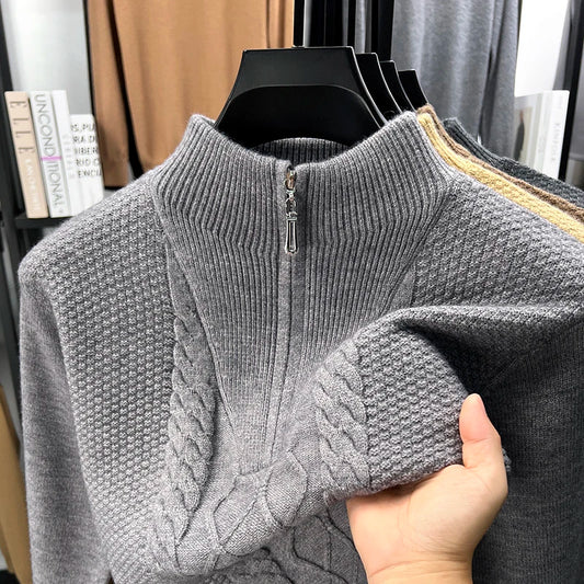 Herren Pullover Sweatshirt Troyer Pulli Sweater Stehkragen Zipper Langarmpulli